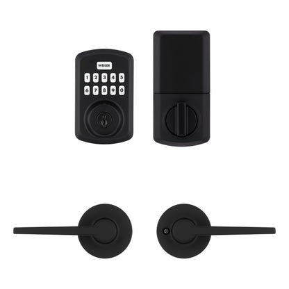 Weiser Powerbolt 3 x Daylon Combo Pack, Keyless Entry Door Lock/Deadbolt with Door Handle/Lever in Matte Black, 10-Button Keypad Door Lock, Electronic Door Locks for Front Door 🍁 All In One Marketplace Canada