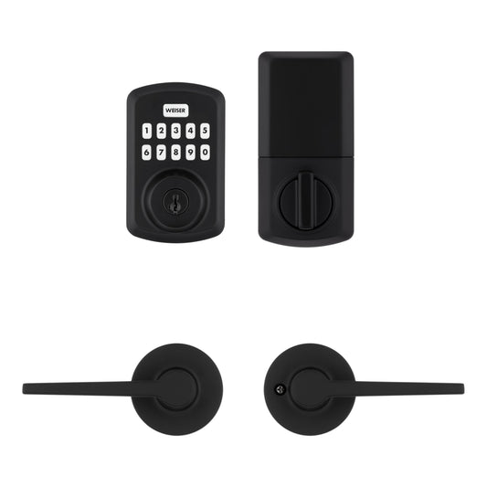 Weiser Powerbolt 3 x Daylon Combo Pack, Keyless Entry Door Lock/Deadbolt with Door Handle/Lever in Matte Black, 10-Button Keypad Door Lock, Electronic Door Locks for Front Door 🍁 All In One Marketplace Canada