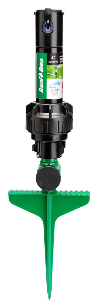 Rain Bird 42SASPG 42SA Gear Drive Rotor Sprinkler on Heavy Duty Green Spike, Adjustable 40° - 360° Pattern, 26' - 38' Spray Distance Rain Bird