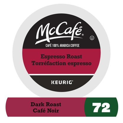 McCafé Espresso Roast K-Cup Coffee Pods, 72 Count, For Keurig Coffee Makers