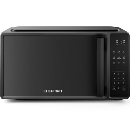 Chefman Countertop Microwave Oven 0.7 Cu. Ft., 700 Watts with 10 Power Levels, 6 Cooking Presets with One-Touch Express Cook, Eco Mode, Child Safety Lock, & Mute Button - Black - Available at All In One Marketplace Canada