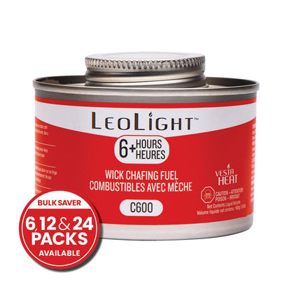 6 Pack Chafing Fuel 6 Hour Burn – Odorless, Smokeless & Spill-Proof Wick, 7.8oz Food Warmer Fuel for Chafing Dish Buffet Set & Catering Use, LeoLight - Available at All In One Marketplace Canada