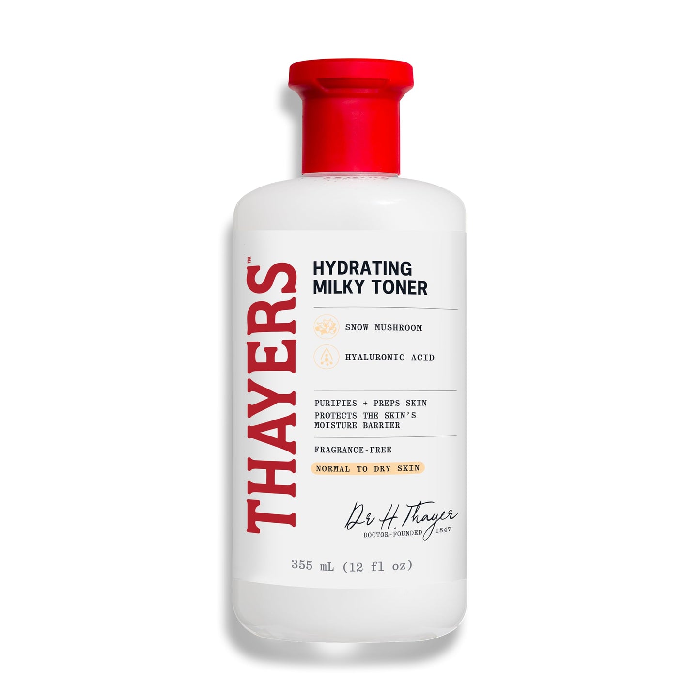 Thayers Milky Face Toner, With Hyaluronic Acid and Snow Mushroom, No Alcohol, Glass Skin, 48 Hour Hydration, For A Dewy And Hydrated Look, From Dry to Oily Skin Types, Vegan, Cruelty Free, 355ml - Available at All In One Marketplace Canada