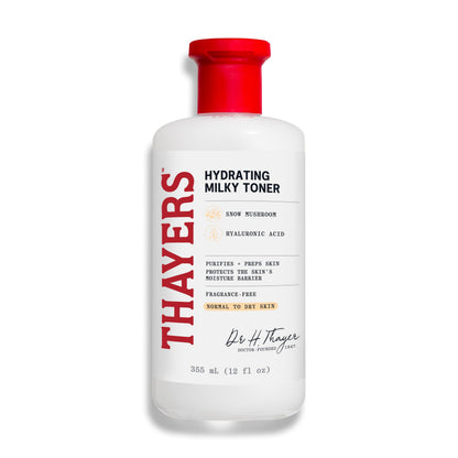 Thayers Milky Face Toner, With Hyaluronic Acid and Snow Mushroom, No Alcohol, Glass Skin, 48 Hour Hydration, For A Dewy And Hydrated Look, From Dry to Oily Skin Types, Vegan, Cruelty Free, 355ml - Available at All In One Marketplace Canada