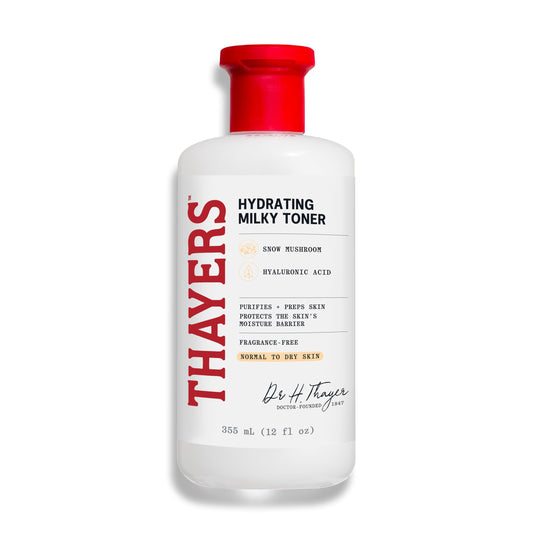 Thayers Milky Face Toner, With Hyaluronic Acid and Snow Mushroom, No Alcohol, Glass Skin, 48 Hour Hydration, For A Dewy And Hydrated Look, From Dry to Oily Skin Types, Vegan, Cruelty Free, 355ml - Available at All In One Marketplace Canada