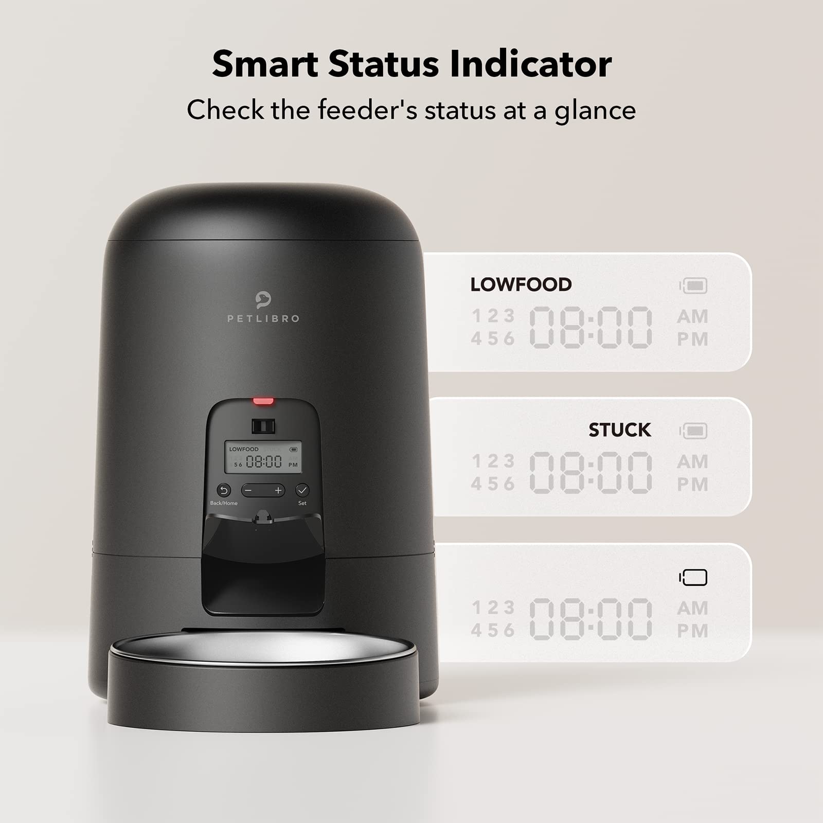 PETLIBRO Automatic Cat Feeder, 2L Timed Cat Feeder with 180-Day Battery Life, Automatic Pet Feeder for Cat & Dog, Cat Food Dispenser Program 1-6 Meals Control, Automatic Dog Feeder for Dry Food - Available at All In One Marketplace Canada