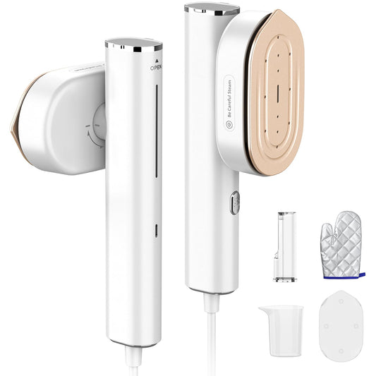 Hulmay Steamer Clothes, 1200W Clothes Steamer, Steam Iron 2-in-1, Portable Handheld Steamer for Travel 10s Heat-Up, Travel Size Clothing Steamer and Garment Steamer for Home, Office -White, 110-120V - Available at All In One Marketplace Canada