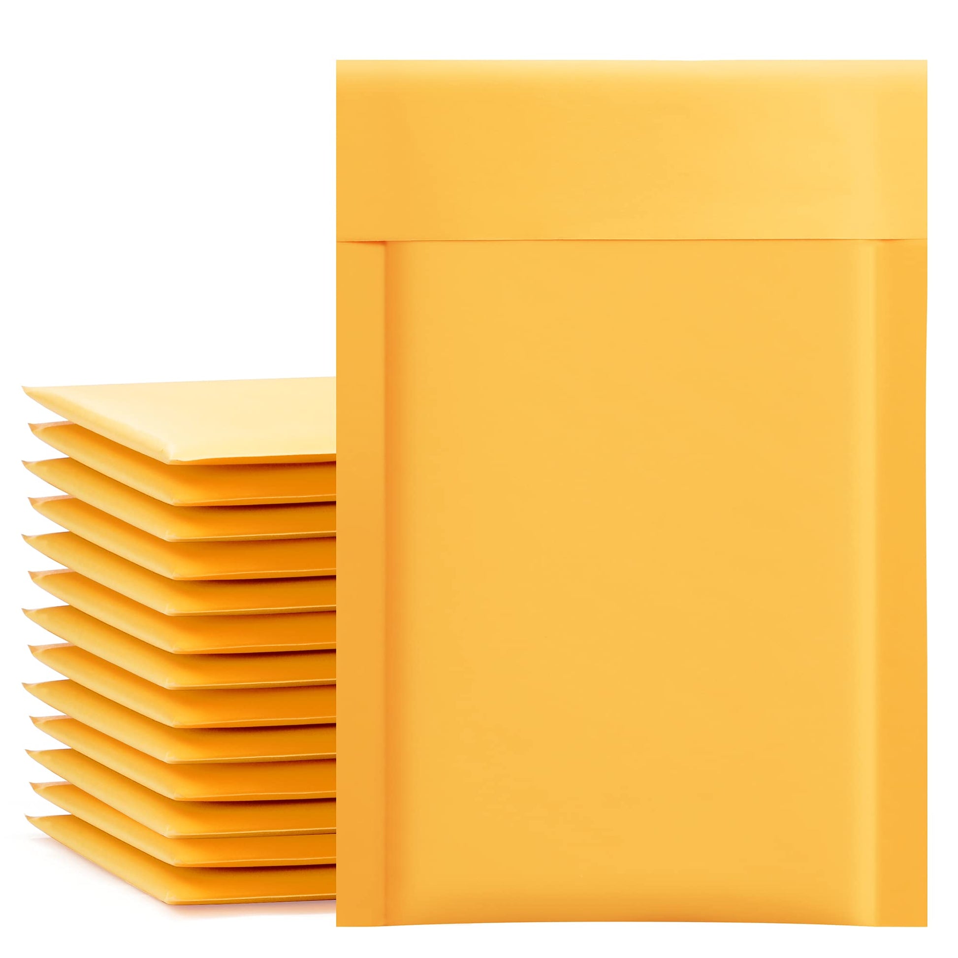 UCGOU Kraft Bubble Mailers 4x8 Inch 50 Pack Usable Size 4x7 Inch Yellow Padded Envelopes #000 Small Business Mailing Package Self Sealing Tear Resistant Boutique Bulk Mail Shipping Bags Bubble Mailers