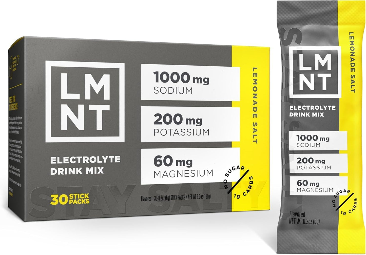 LMNT Zero Sugar Electrolytes - Lemonade | Drink Mix | 30-Count