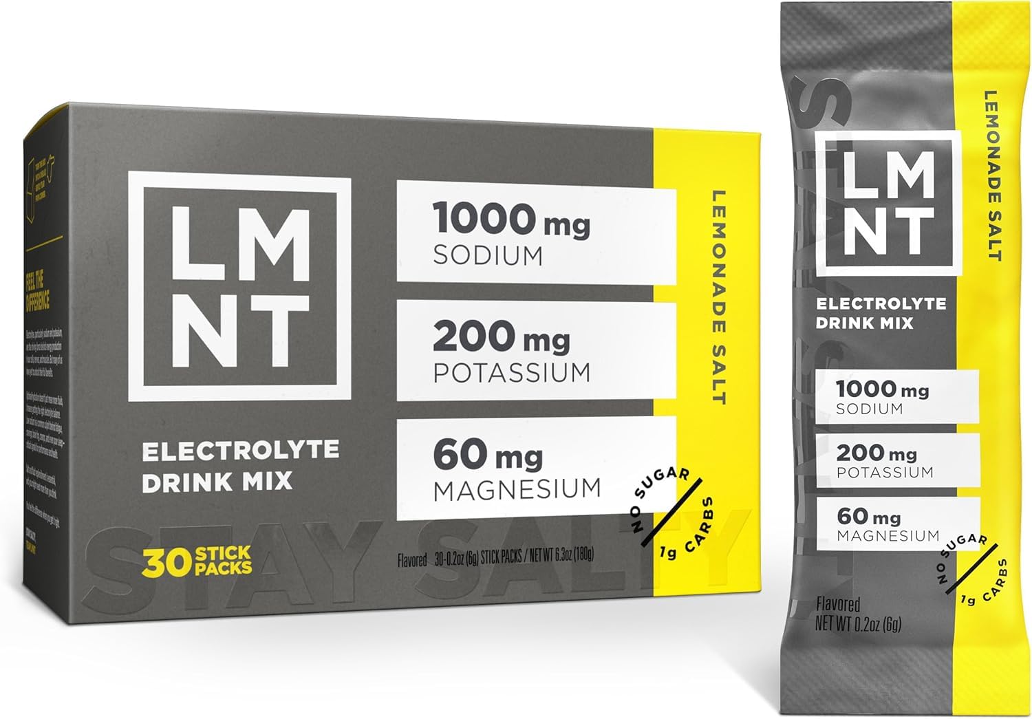 LMNT Zero Sugar Electrolytes - Lemonade | Drink Mix | 30-Count