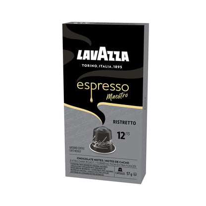 Lavazza Espresso Maestro Ristretto Dark Roast Coffee Capsules Compatible with Nespresso Original Machines, Intense and Full-bodied, notes of chocolate and caramel (100 capsules)