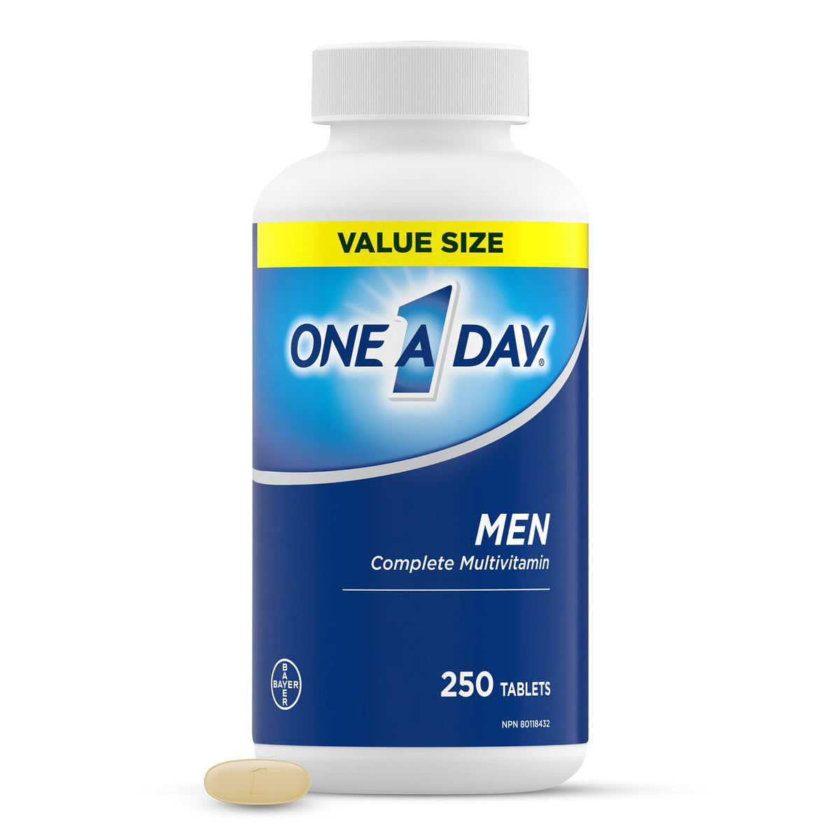 One A Day Multivitamin for Men - Daily Vitamins For Men-Men's Multivitamin With Vitamin A, Vitamin C, Vitamin D and Zinc for Immune Support, Vitamin E, B12, Magnesium, Lycopene Calcium, 250 tablets