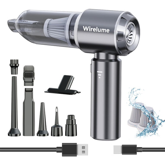 Handheld Car Vacuum Cleaner Cordless 22000Pa Strong Cyclonic Suction Blowing Brushless Motor Cordless Portable Mini Car Vacuum Powerful Rechargeable Lightweight for Pet Hair Vehicle Home Office Grey