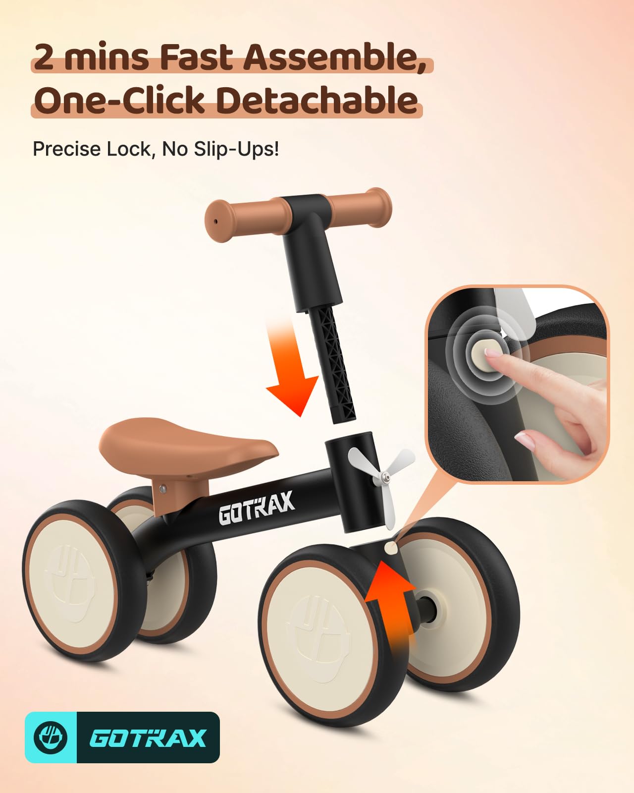 Gotrax Baby Balance Bike, 7" Silent Wheels, First Gift for Toddlers 1-2 Gotrax