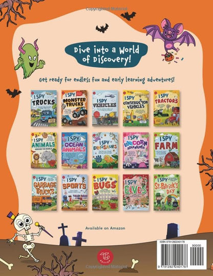 Jeu d'observation Halloween 2 en 1 : Trouvez des monstres amicaux et explorez le manoir hanté ! Un grand livre de cherche et trouve pour les tout-petits