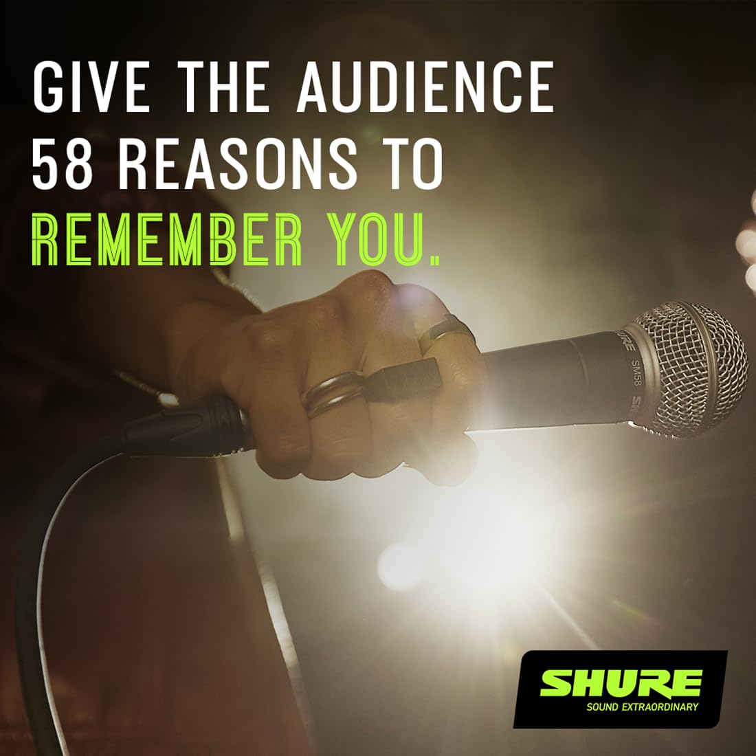 Shure SM58 Pro Dynamic Vocal Microphone with 25-ft XLR Cable