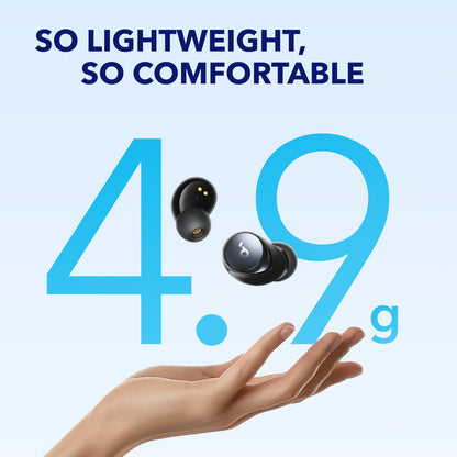 soundcore by Anker Space A40 Auto-Adjustable Active Noise Cancelling Wireless Earbuds, Reduce Noise by Up to 98%, 50H Playtime, Hi-Res Sound, Comfortable Fit, App Customization, Wireless Charge