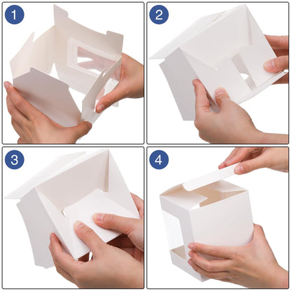 AVLA 50 Pack Gift Boxes for Sublimation Mugs, 4.3x4.3x5'' Small White Packaging, 12OZ 15OZ Transparent Cups Wrapping With Clear View Window, Cupcake Christmas Ornament Box for Wedding 🍁 All In One Marketplace Canada