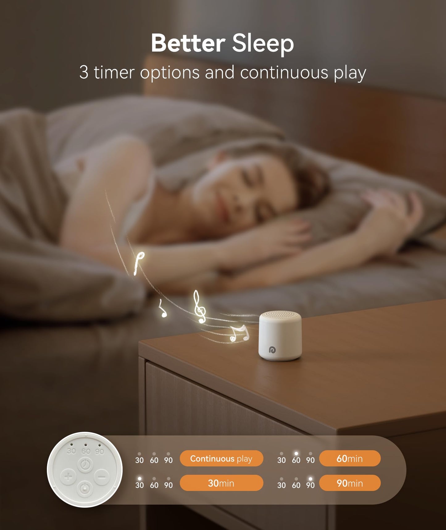 Dreamegg White Noise Machine - Portable Sound Machine Baby Adult, Travel White Noise Sound Machine, 16 Soothing Sounds, Rechargeable, Mini Sound Machine for Sleeping Baby Shower Home Hotel Gift, White - Available at All In One Marketplace Canada