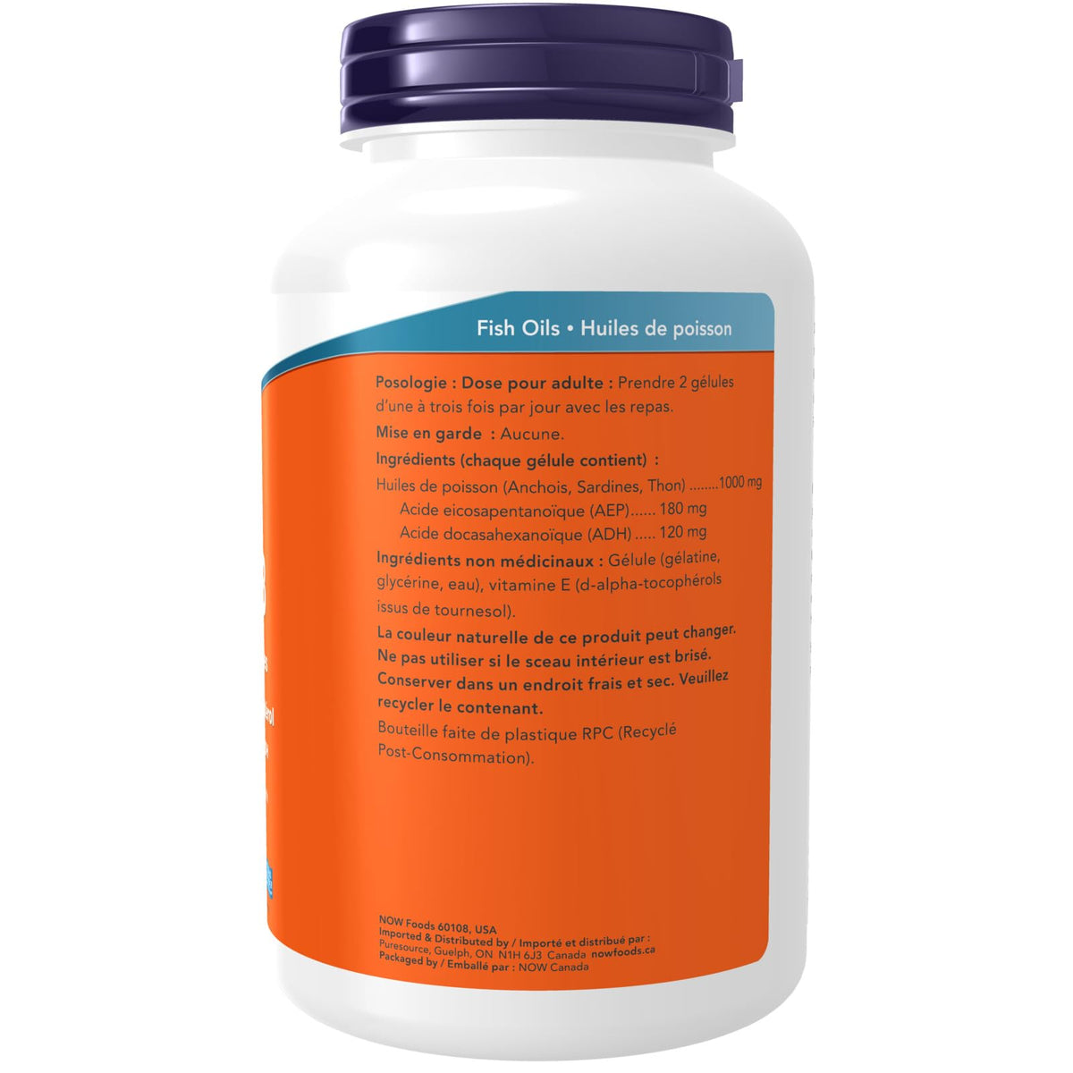 NOW Supplements, Omega-3 180 EPA / 120 DHA, Molecularly Distilled, Cardiovascular Support, 200 Softgels