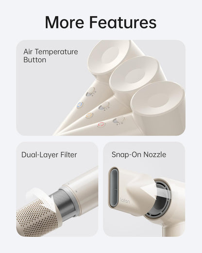 Laifen SE Lite Professional Hair Dryer, High-Speed Blow Dryer 100,000 RPM Brushless, Ionic Hair Dryer with Diffuser for Curly Hair , Fast Drying Low Noise, Diffuser Hair Dryer for Women and Men Lightweight Thermo-Control with 2 Nozzles, HD110 - Available at All In One Marketplace Canada