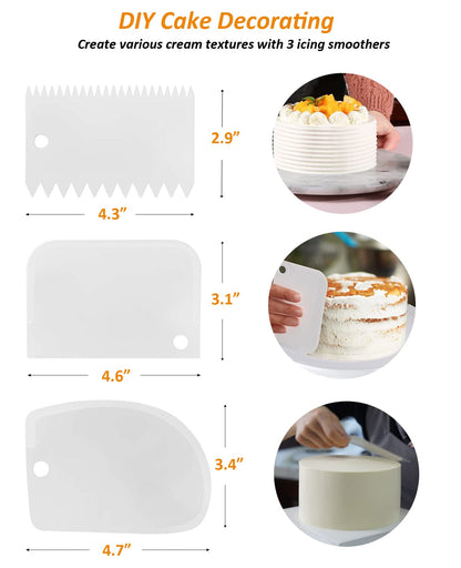 Cake Turntable Decorating Kit, Enhanced Rotating Cake Stand with 3 Icing Scraper, Piping Bag and Tips Set, Stainless Steel Icing Spatula for for Baking, Pastry Icing Patterns (Green) 🍁 All In One Marketplace Canada