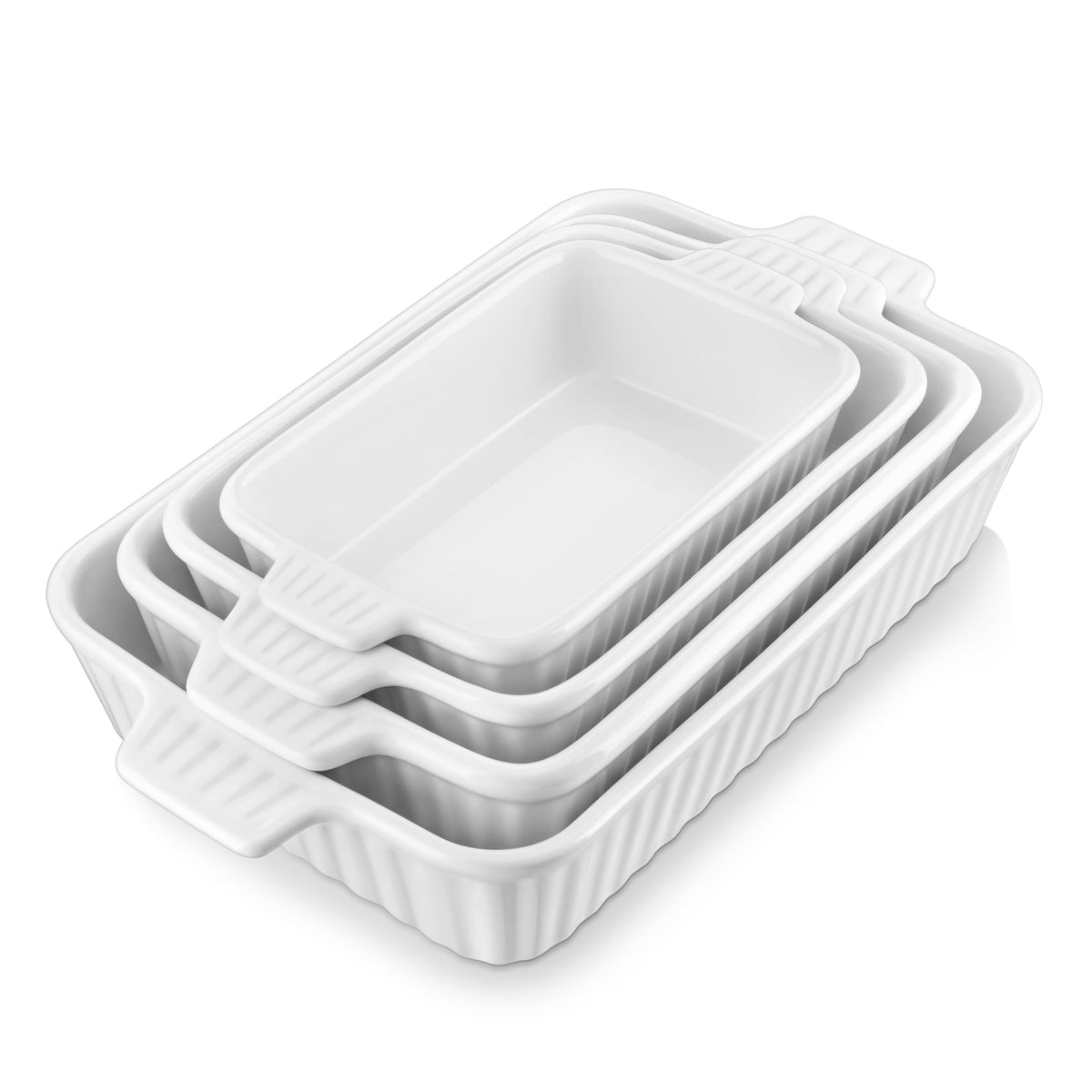 MALACASA Casserole Dishes for Oven, Ceramic Baking Dishes Set of 4, White 🍁 All In One Marketplace Canada