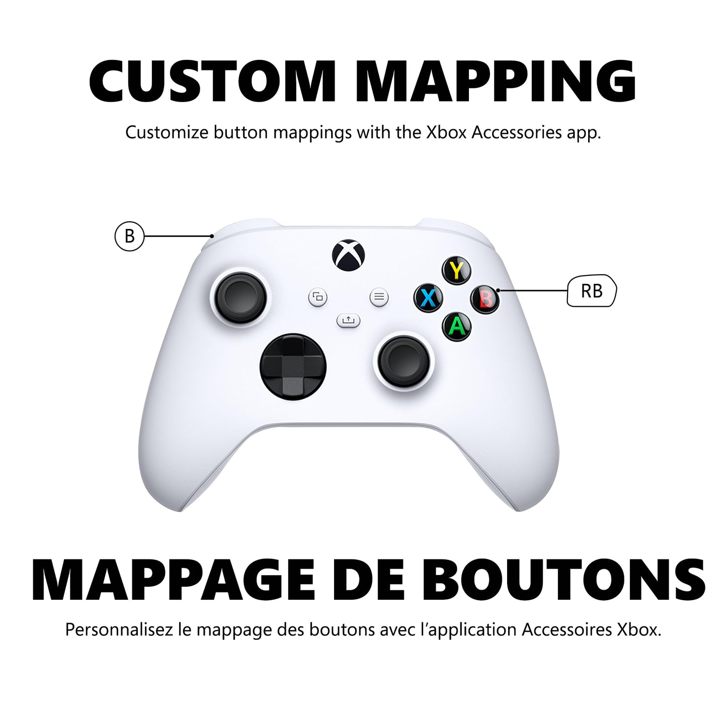 Manette sans fil Xbox Core – Blanc robot pour Xbox Series X|S, Xbox One, Windows PC, Android et iOS