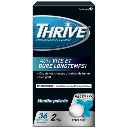 Thrive Nicotine Replacement Lozenges, 2mg Extra Strength, Peppermint, 36 Count 🍁 All In One Marketplace Canada