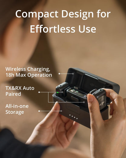 DJI Mic 2 (2 TX + 1 RX + Charging Case), Wireless Lavalier Microphone, Intelligent Noise Cancelling, 32-bit Float Internal Recording, 820 ft.(250m) Range, Microphone for iPhone, Android, Camera 🍁 All In One Marketplace Canada