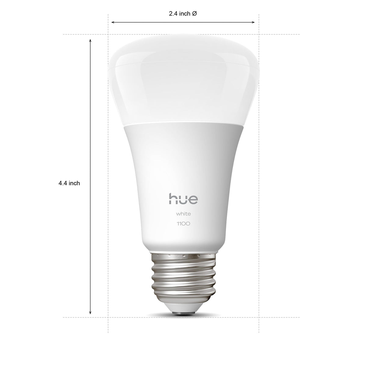 Philips Hue Smart LED A19 Bulb, Warm White Light 2700K, E26 Base, 10.5W, 1100 Lumens, Dimmable, Works with Alexa, Google Assistant, and Apple Home, 1 Pack