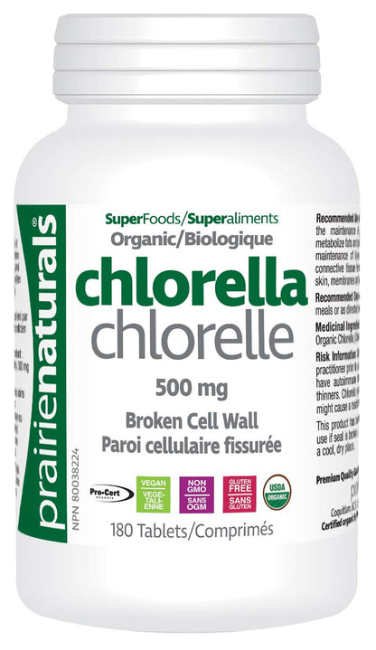 Prairie Naturals Organic Chlorella Broken Cell Wall Tablets - 180 Count Prairie Naturals
