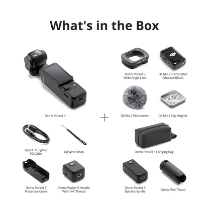 DJI Osmo Pocket 3 Creator Combo, Vlogging Cameras with 1'' CMOS, 4K/120fps Vlog Camera, 3-Axis Stabilization, Face/Object Tracking, Mic Included for Clear Sound, Digital Vlogging Camera for YouTube - Available at All In One Marketplace Canada