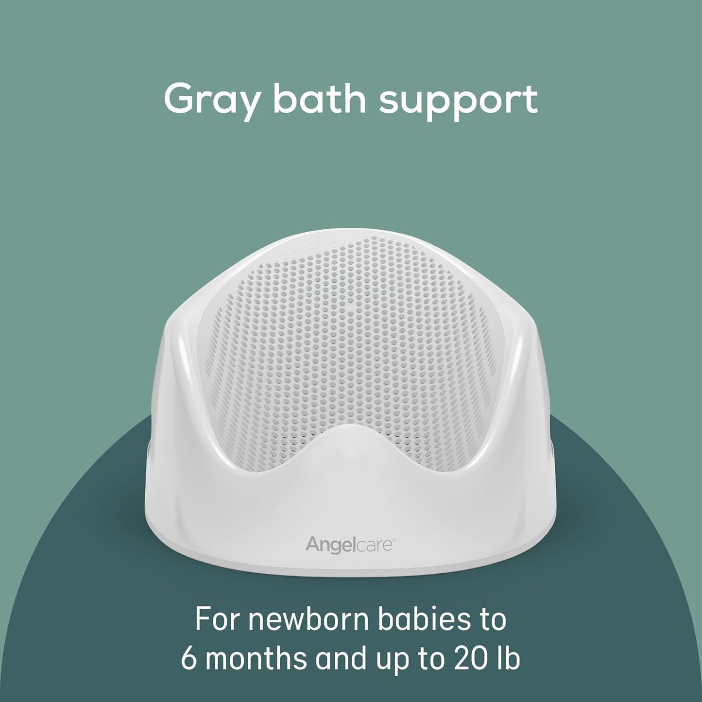 Angelcare Baby Bath Support, Grey, for Babies Less Than 6 Months of Age, Made in Canada