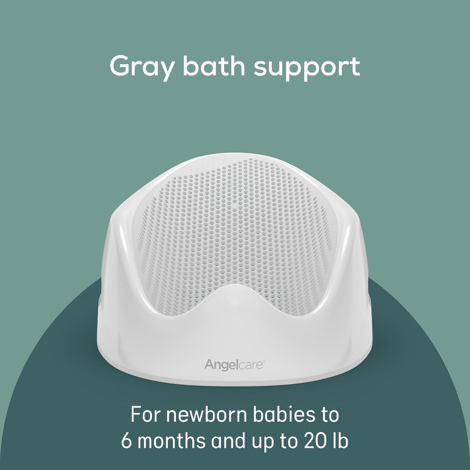Angelcare Baby Bath Support, Grey, for Babies Less Than 6 Months of Age, Made in Canada