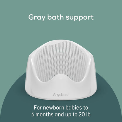 Angelcare Baby Bath Support, Grey, for Babies Less Than 6 Months of Age, Made in Canada