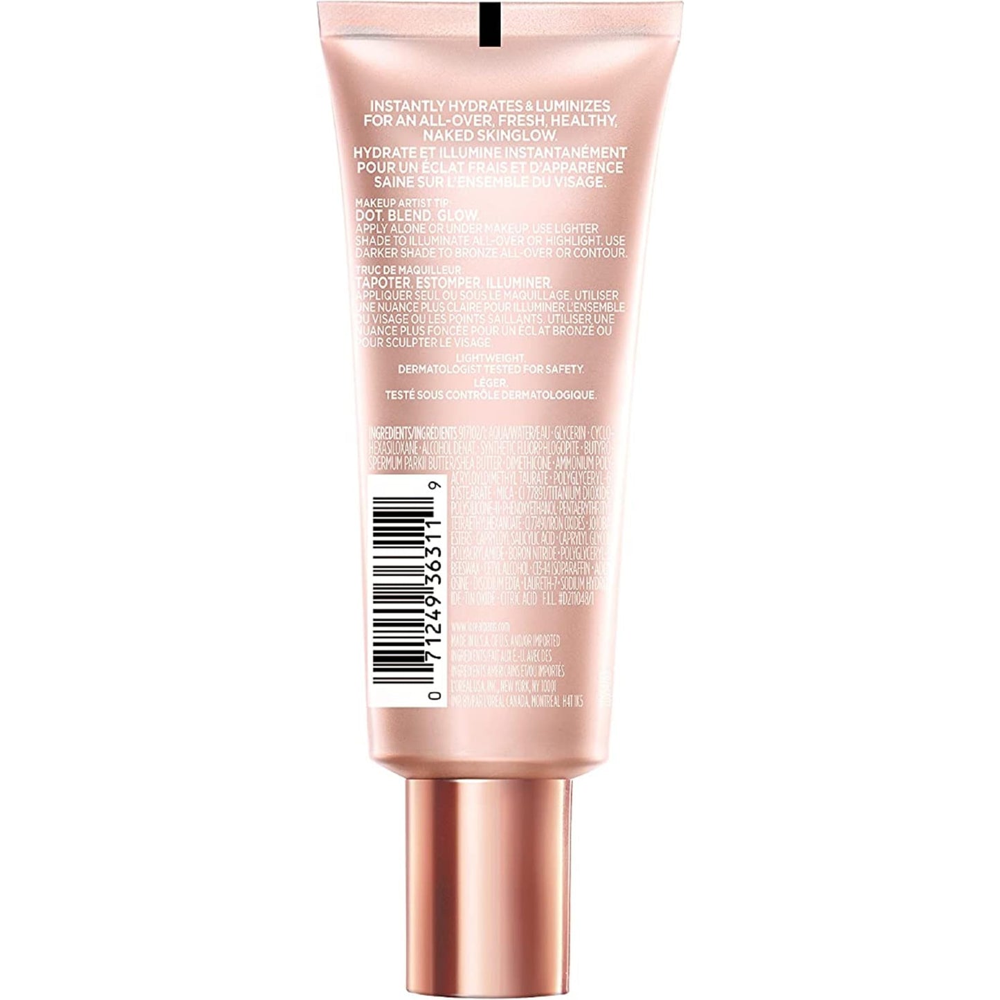 L’Oréal Paris True Match Lumi Glotion, Highlighter, Natural Glow Enhancer for Face & Body, Makeup, Instantly Hydrates and Illuminates Skin, Sheer Color Tint, Offers a Sunkissed Glow, 902 Light, 40 mL