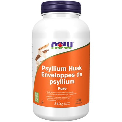 NOW Supplements, Psyllium Husk Powder, Non-GMO Project Verified, Soluble Fibre, 340g NOW