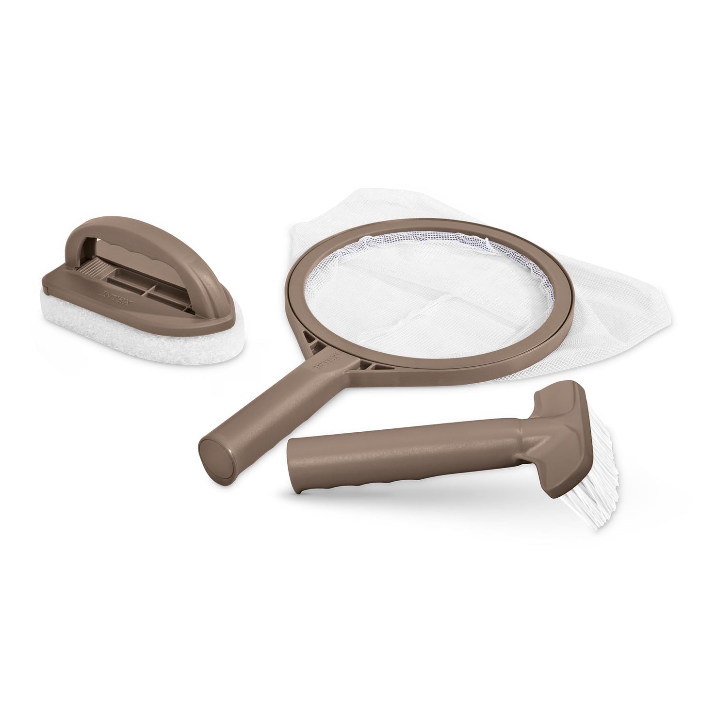 Intex PureSpa Hot Tub and Spa Maintenance Accessory Kit with Curved Brush, Mesh Net Skimmer, and Scrubber for Inflatable PureSpa Home Hot Tubs Intex