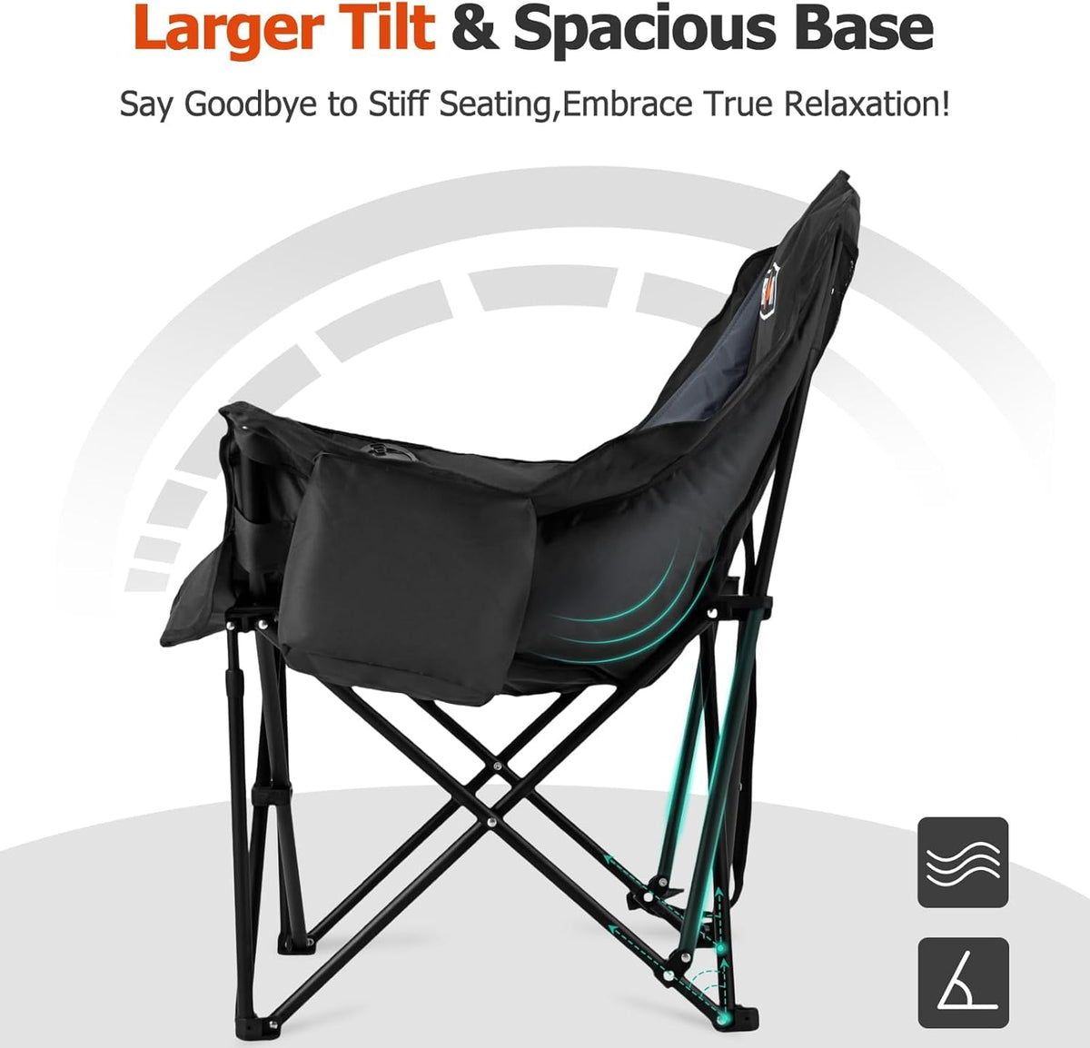 Overmont Oversized XL Camping Chair for Adults 500 lb Support