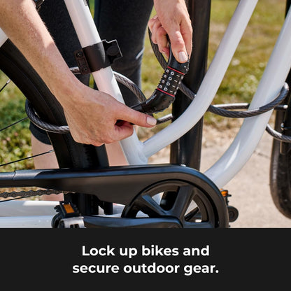 Master Lock 8122D Combination Cable Lock, 6-Feet x 1/2-Inch - Available at All In One Marketplace Canada
