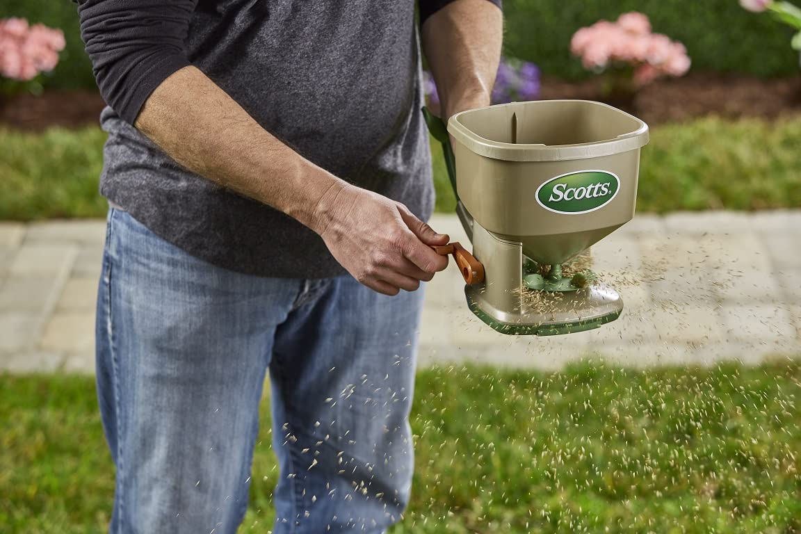 Scotts Whirl Hand Held Spreader - Great for Small Areas - Spreads Grass Seed, Fertilizer, Ice melt - Portable & Easy to Use 🍁 All In One Marketplace Canada