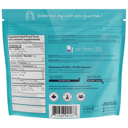 Cira Hydration Electrolytes Packets - Cira x Alicia McCarvell's Electrolyte Powder Sugar Free w Himalayan Salt, Daily On-the-Go Hydration Packets for Dehydration Relief - Very Grapeful, 20 Servings