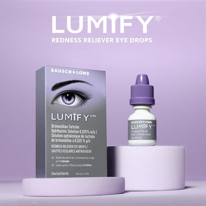 LUMIFY Eye Drops for Red Eyes, Redness Reliever for Brighter Looking Eyes, Works in 1 Minute & Lasts Up to 8 Hours, Eye Drops, 7.5 mL