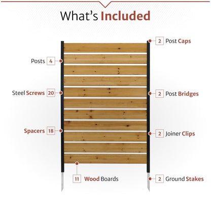 5ft H x 3.2ft W (1 Panel) No Dig Enclo Concord Cedar Wood Privacy Screen, Great to Hide Trash Cans, Decorative Patio Privacy Screen, Outdoor Fence, Air Conditioner Fence, EC18022 Enclo Privacy Screens