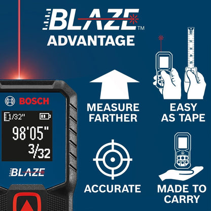 BOSCH GLM100-23 100 Ft Blaze Laser Distance Measure, Includes 2 AA Batteries, Distance Measuring Laser - Available at All In One Marketplace Canada