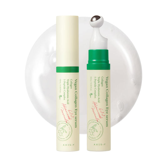 AXIS-Y Vegan Collagen Eye Serum with Triple Hyaluronic Acid & 5-Peptide Complex | Wrinkle Care, Fine Line Reduction, Brightening | Vegan & Cruelty-Free Korean Skin Care | 10ml - Available at All In One Marketplace Canada