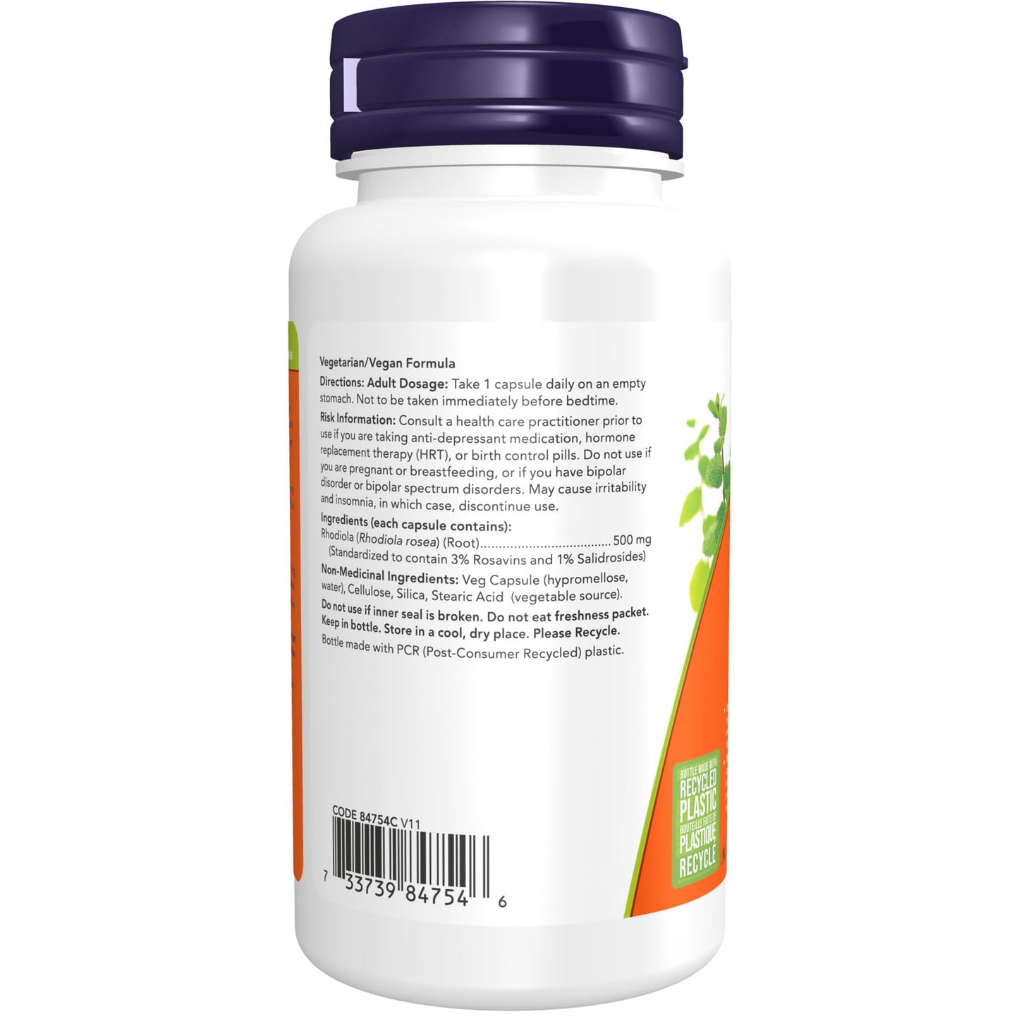 NOW Supplements, Rhodiola 500 mg, Helps Body Adapt to Stress of Daily Life*, Adaptogenic Herb*, 60 Veg Capsules - Available at All In One Marketplace Canada
