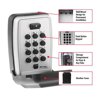 Master Lock 5423D Push Button Wall Mount Key Safe