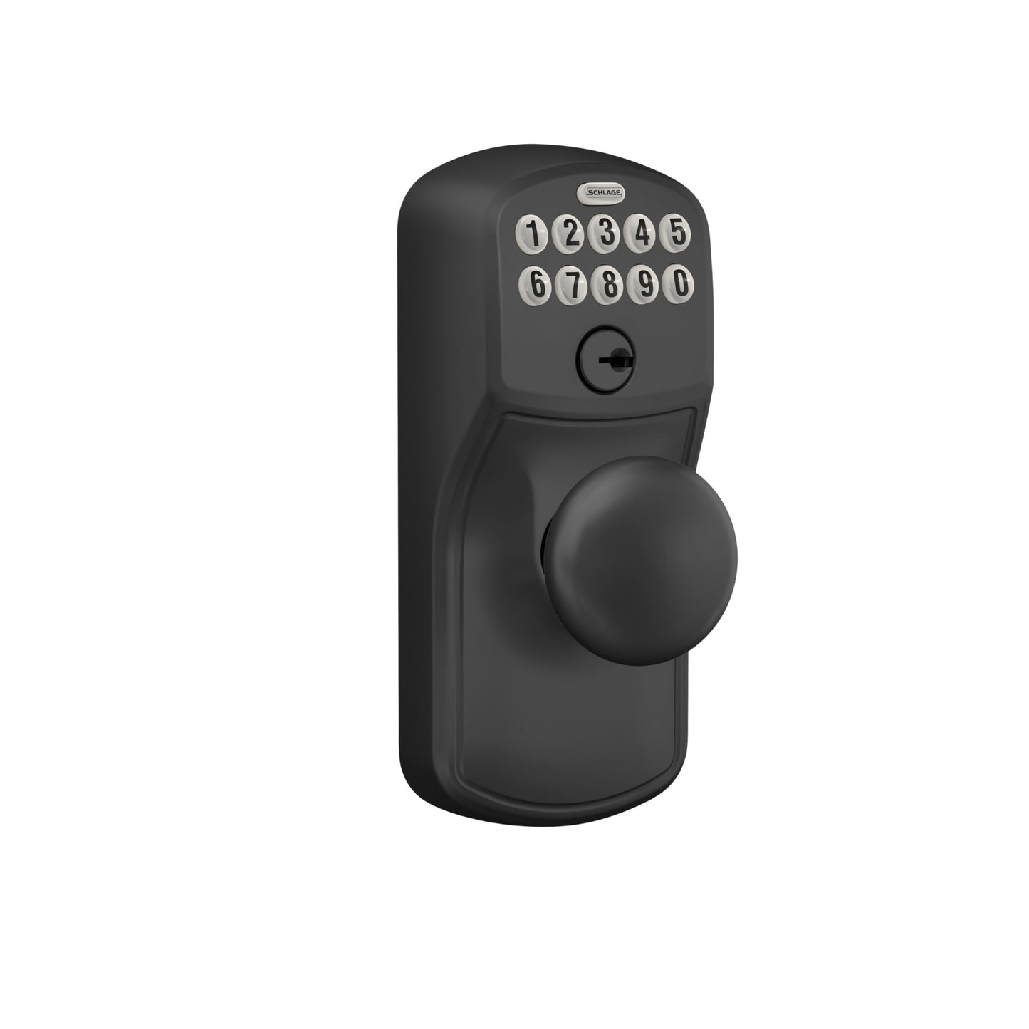 Schlage Electronic Keypad Lock, Lever Handle, Camelot Trim, Matte Black SCHLAGE